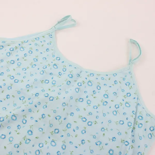 French Dressing Blue Floral Camisole Scoop Neck Spaghetti Strap L