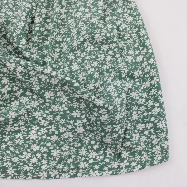 Romwe Green and White Floral Sundress Size Large
