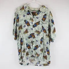 Vintage Woodie Station Wagon Print Men's Medium Button-Up Shirt