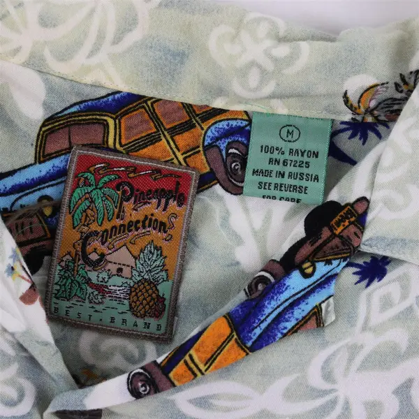 Vintage Woodie Station Wagon Print Men's Medium Button-Up Shirt