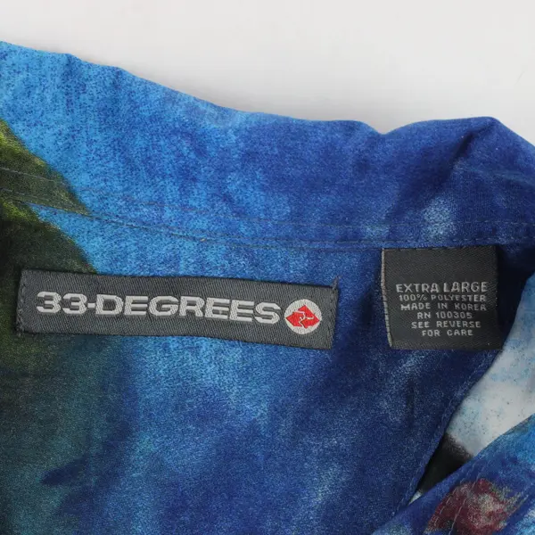 Vintage 33 Degrees Surfer Print Button-Up Men's Shirt XL