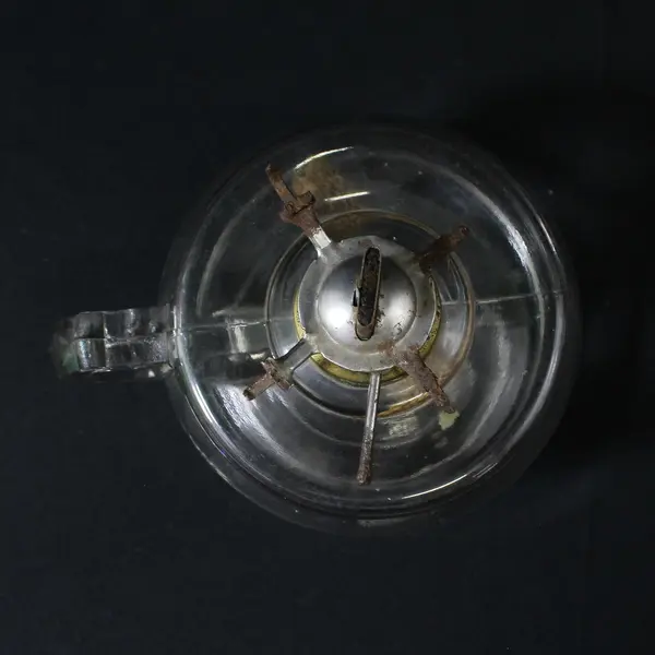 Antique Finger Hold Glass Oil Kerosene Lamp For Repair