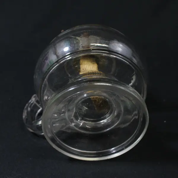 Antique Finger Hold Glass Oil Kerosene Lamp For Repair