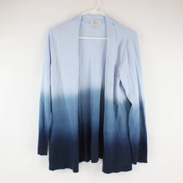 Style & Co Blue Ombre Open Front Cardigan Womens Medium