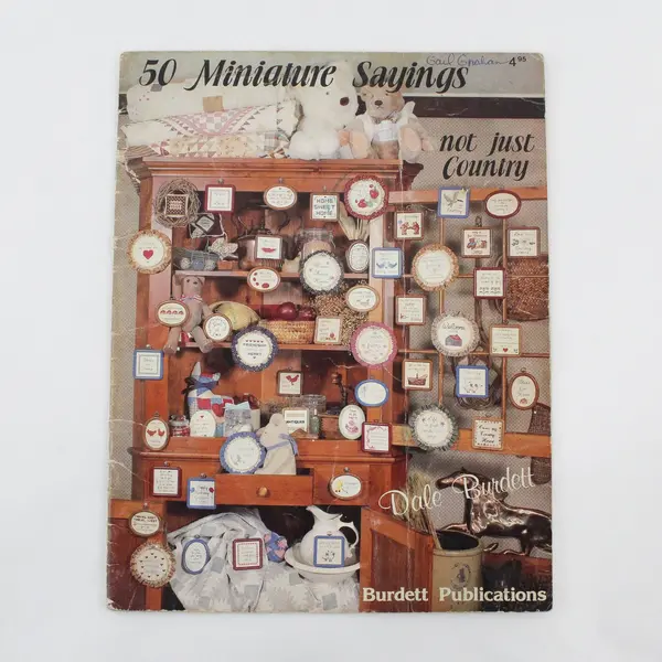 VTG Dale Burdett's 50 Miniature Sayings Not Just Country For Cross Stitch 1984 