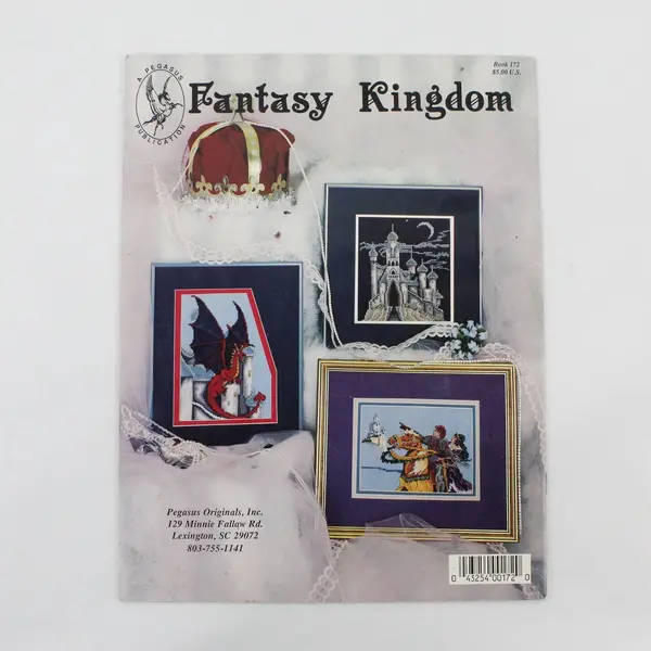 Vintage 1990 Fantasy Kingdom Cross-Stitch Booklet Stephanie Seabrook Hedgepath 