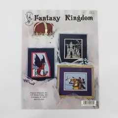 Vintage 1990 Fantasy Kingdom Cross-Stitch Booklet Stephanie Seabrook Hedgepath 