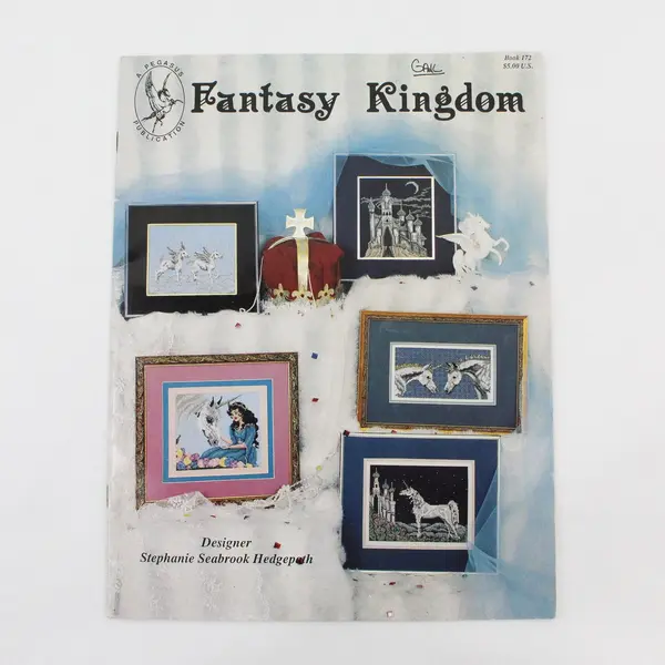 Vintage 1990 Fantasy Kingdom Cross-Stitch Booklet Stephanie Seabrook Hedgepath 