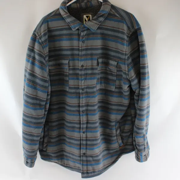 Voyager Mens 2XL Gray Southwest Fleece Snap Jacket