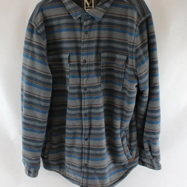 Voyager Mens 2XL Gray Southwest Fleece Snap Jacket