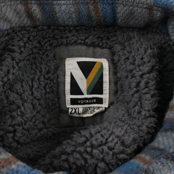 Voyager Mens 2XL Gray Southwest Fleece Snap Jacket