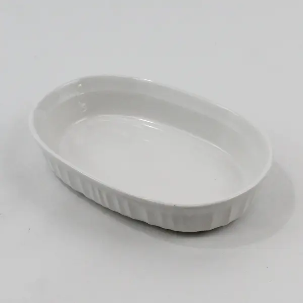 Corning Ware French White Stoneware 15 oz (444 mL) Oval Casserole Dish Bowl