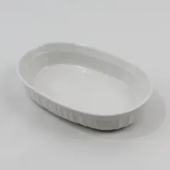 Corning Ware French White Stoneware 15 oz (444 mL) Oval Casserole Dish Bowl