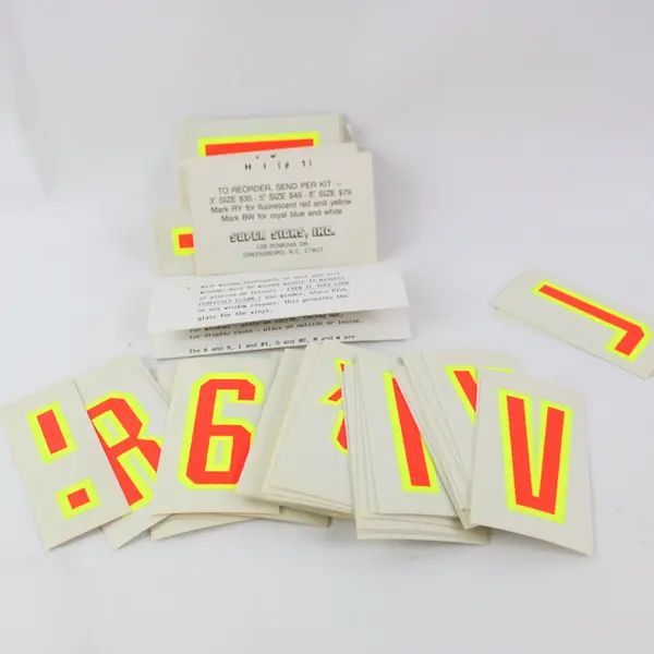 Super Signs Inc Fluorescent Adhesive Window Sign Letters Numbers Symbols Lot