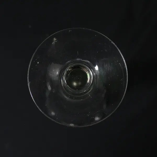 Clear Etched Leaves Glass Long Stem Bud Vase Ruffled Rim 10”