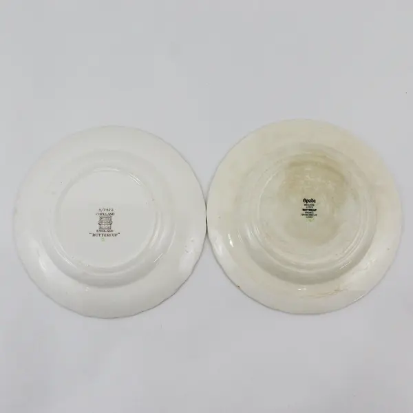 2  Spode Buttercup Bread Plates 6.5" w/Newer and Older Back Stamps