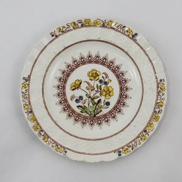 2  Spode Buttercup Bread Plates 6.5" w/Newer and Older Back Stamps