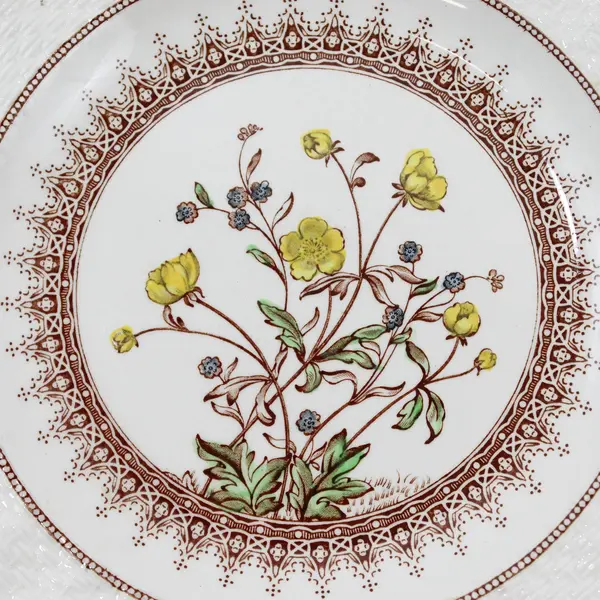3 Spode Buttercup Salad Plates 7.5" w/Newer and Older Back Stamps