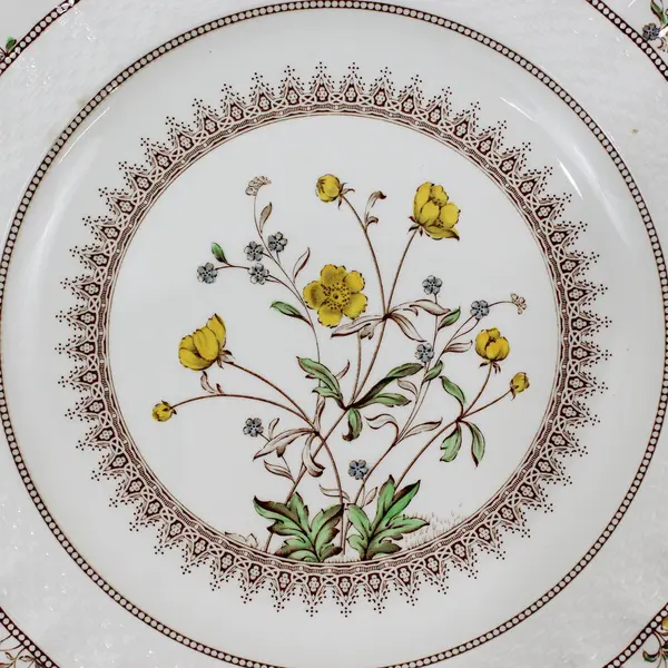 2 Spode Buttercup Dinner Plates 10.25" Back Stamp