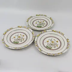 3 Spode Buttercup Dinner Plates 10.25" Older Back Stamp