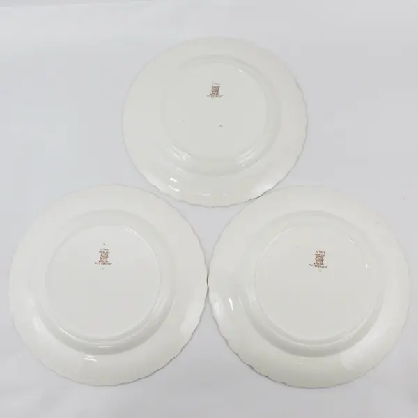 3 Spode Buttercup Dinner Plates 10.25" Older Back Stamp