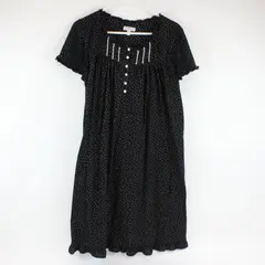 Secret Treasures Short Sleeve Sleepwear Dress Black White Polka Dot L(12-14)