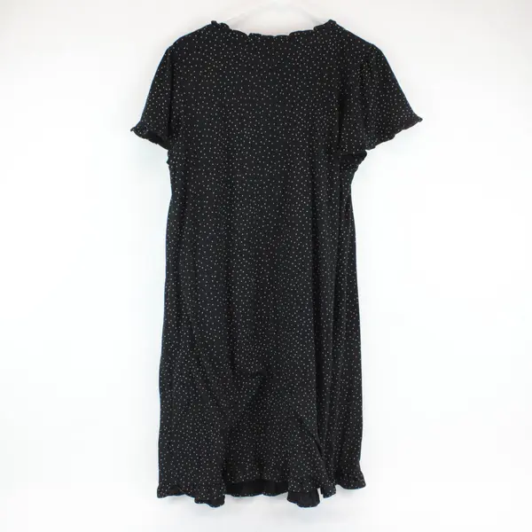 Secret Treasures Short Sleeve Sleepwear Dress Black White Polka Dot L(12-14)