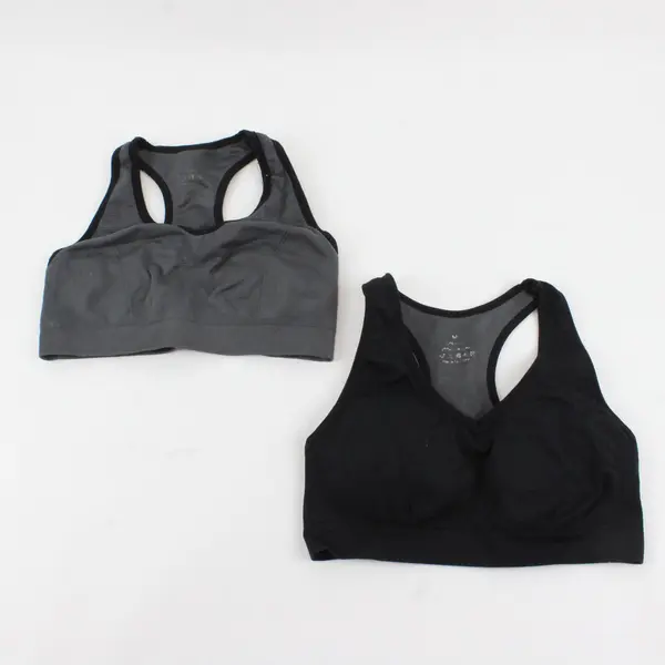Unbranded Women’s Medium Racerback Sports Bras (Lot of 2) - Gray and Black