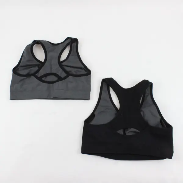 Unbranded Women’s Medium Racerback Sports Bras (Lot of 2) - Gray and Black