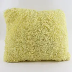 Melrose Home Collections Sunshine Yellow Fuzzy Throw Pillow 15x15