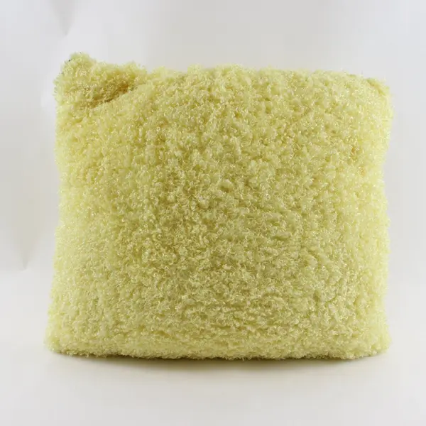 Melrose Home Collections Sunshine Yellow Fuzzy Throw Pillow 15x15