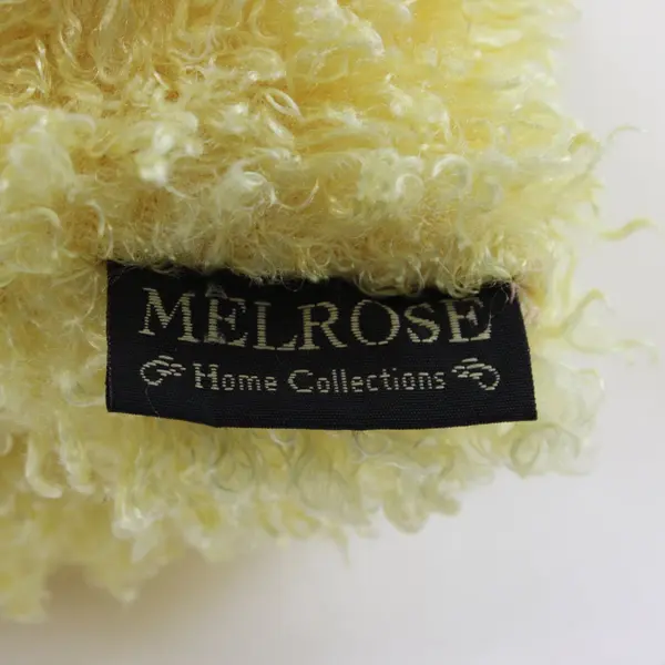 Melrose Home Collections Sunshine Yellow Fuzzy Throw Pillow 15x15