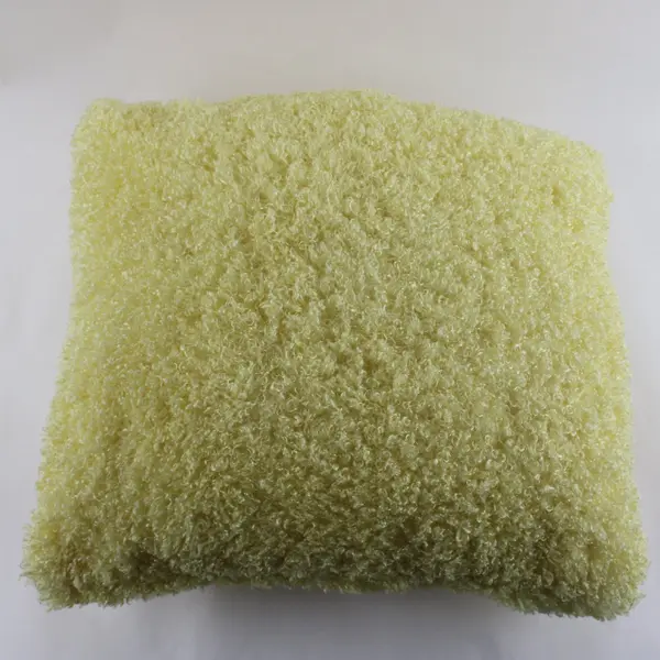 Melrose Home Collections Sunshine Yellow Fuzzy Throw Pillow 15x15