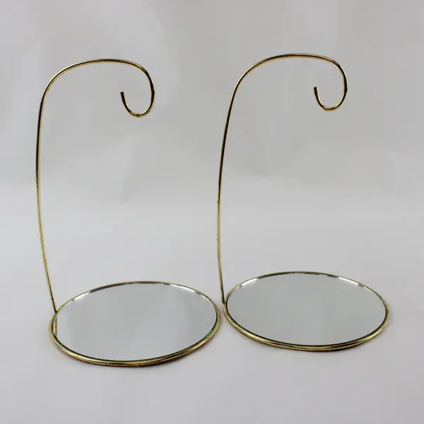 Set of 2 Tripar Gold Tone Ornament Hangers Mirror Base