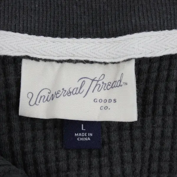Universal Thread Waffle Knit Cropped Quarter Zip Gray Large 