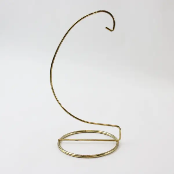 Lot of 4 (1 Mini) Brass Tone Wire Ornament Display Stands Hangers