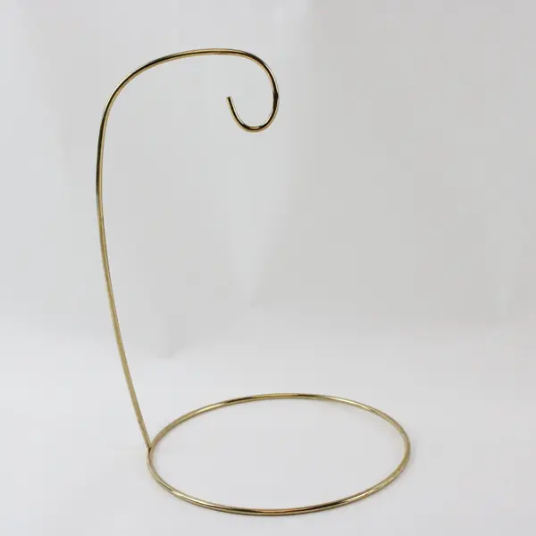 Lot of 4 (1 Mini) Brass Tone Wire Ornament Display Stands Hangers