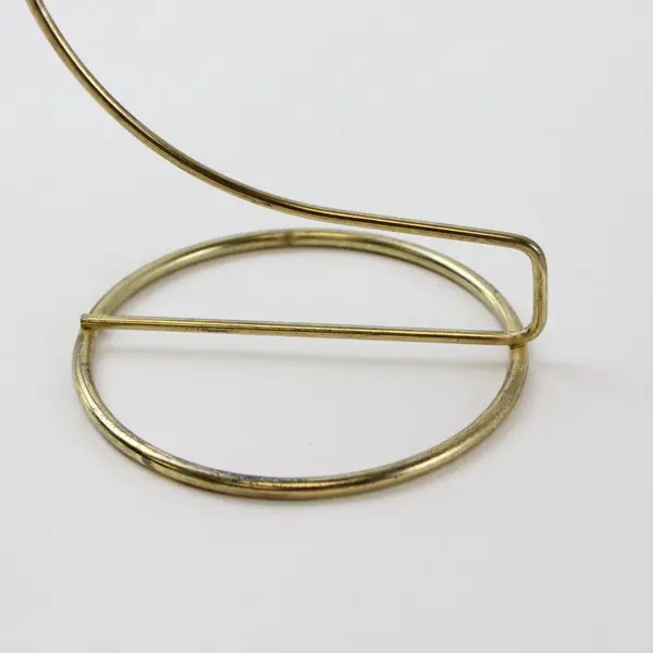 Lot of 4 (1 Mini) Brass Tone Wire Ornament Display Stands Hangers