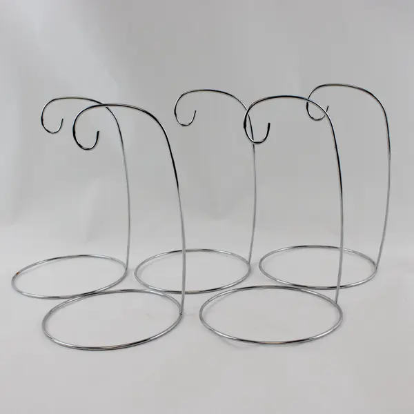 Lot of 5 Chrome Wire Ornament Display Stands Holders 9in