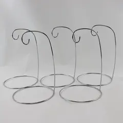 Lot of 5 Chrome Wire Ornament Display Stands Holders 9in