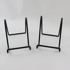 Tripar Black Wire Plate Display Stands Set of 2 Metal Easels