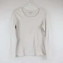 Heirloom White Long Sleeve Shirt Womens Large Cotton Blend 