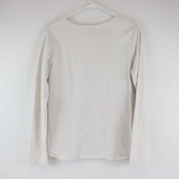 Heirloom White Long Sleeve Shirt Womens Large Cotton Blend 