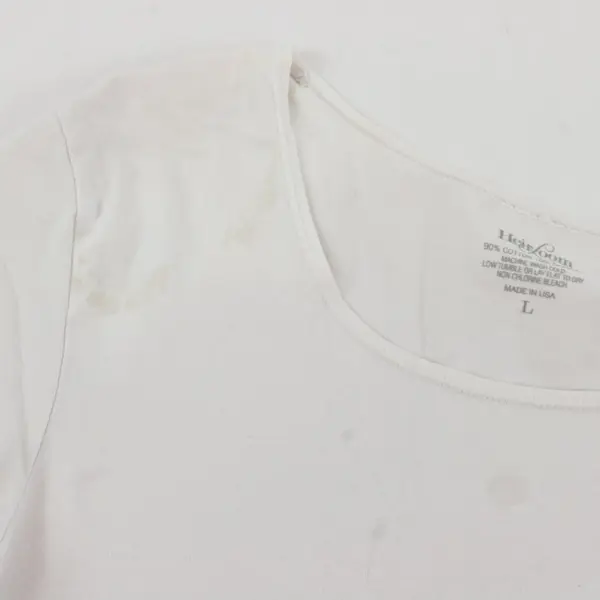 Heirloom White Long Sleeve Shirt Womens Large Cotton Blend 