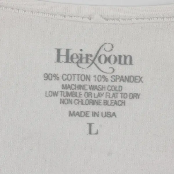 Heirloom White Long Sleeve Shirt Womens Large Cotton Blend 