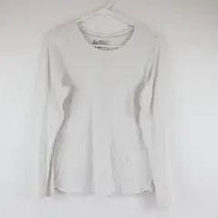 Felina Women's White Long Sleeve Cotton Modal Stretch Crew Neck Top L/G