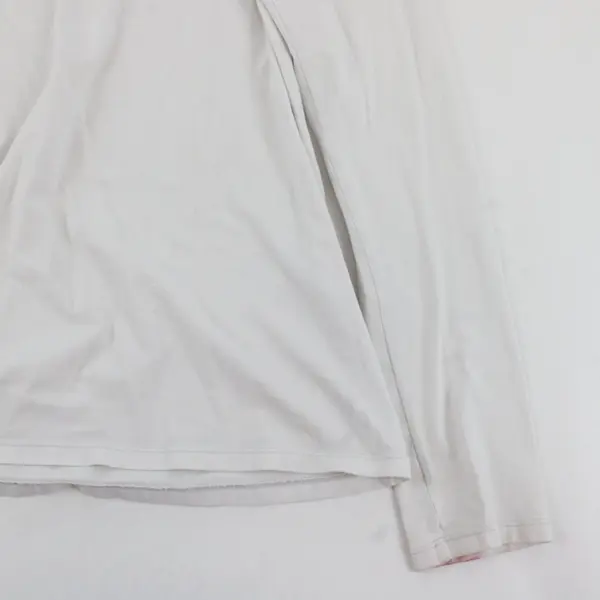 Felina Women's White Long Sleeve Cotton Modal Stretch Crew Neck Top L/G
