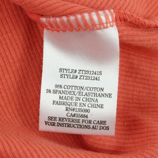 Women Orange Ribbed Slim Fit Sleeveless Tank Top Unbranded Scoop Neck