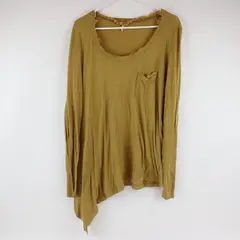 Splendid Womens Size Large Gold Mustard Long Sleeve Scoop Neck Top Lightweight