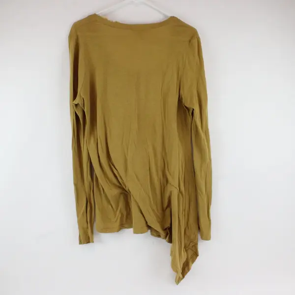 Splendid Womens Size Large Gold Mustard Long Sleeve Scoop Neck Top Lightweight